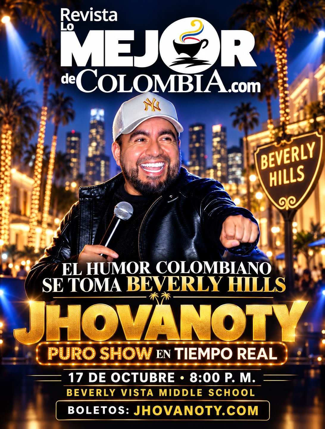 Jhovanoty llega a Beverly Hills con el humor colombiano
