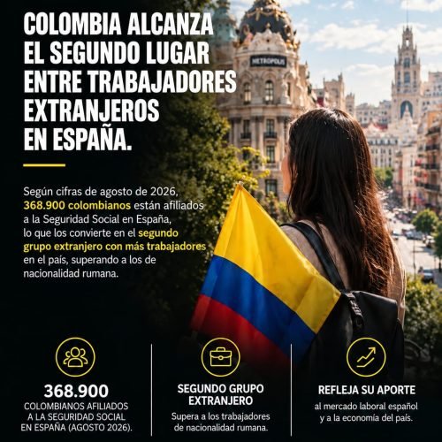 Colombianos alcanzan el segundo lugar entre los trabajadores extranjeros afiliados a la Seguridad Social en España